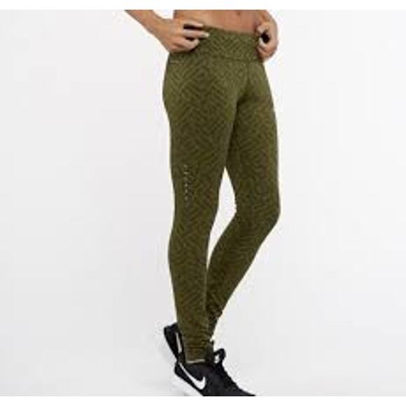 Nike Power Epic Lux Tights Leggings Womens Size Small Legion Green Textured Run - Picture 8 of 8